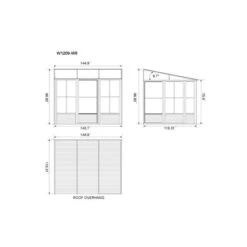 Solarium Rectangulaire Permanent Florence Add-A-Room Par Gazebo Penguin En Métal Gris De 10 Pi X 12 Pi Avec Toit En Acier -Outsunnies Boutique 330939551 AlternateImage4 l