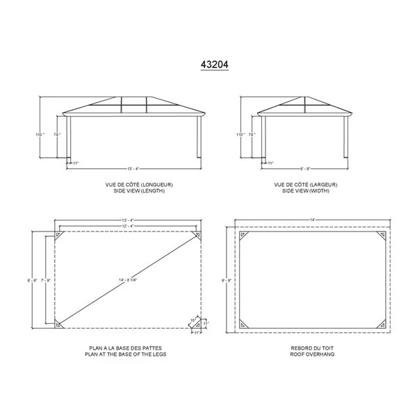 Abri De Jardin Rectangulaire Permanent Venus Par Gazebo Penguin En Métal Gris De 10 Pi X 14 Pi Avec Toit En Acier 5 Abri De Jardin Rectangulaire Permanent Venus Par Gazebo Penguin En Métal Gris De 10 Pi X 14 Pi Avec Toit En Acier – Image 3