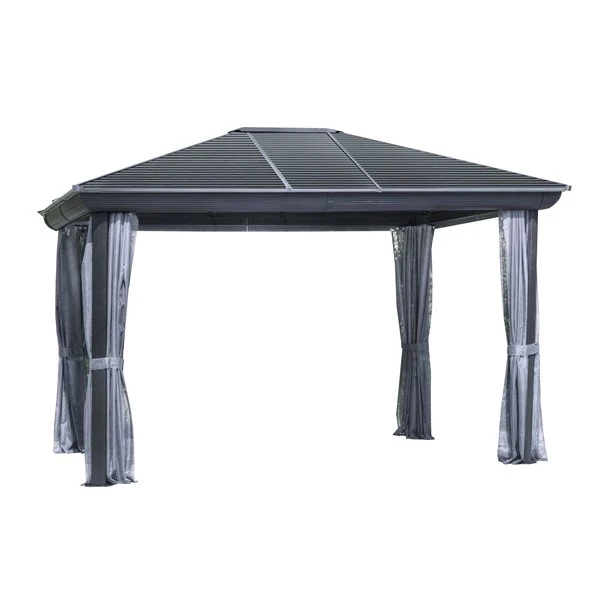 Abri De Jardin Rectangulaire Permanent Venus Par Gazebo Penguin En Métal Gris De 10 Pi X 14 Pi Avec Toit En Acier 3 Abri De Jardin Rectangulaire Permanent Venus Par Gazebo Penguin En Métal Gris De 10 Pi X 14 Pi Avec Toit En Acier