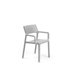 Ensemble Trill De Quatre Fauteuils Empilables En Plastique De Nardi, Grigio/gris Pâle