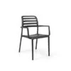 Ensemble Costa De Quatre Fauteuils Empilables En Plastique De Nardi, Charbon/anthracite