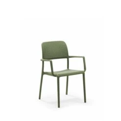 Ensemble Bora De Quatre Fauteuils Empilables En Plastique De Nardi, Agave/vert Olive