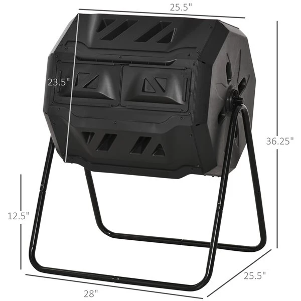 Composteur Rotatif Outsunny En Plastique De 191 L (42 Gal) 4 Composteur Rotatif Outsunny En Plastique De 191 L (42 Gal) – Image 2