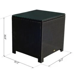 Table Basse Carrée Pour L'extérieur Outsunny En Rotin Avec Plateau En Verre -Outsunnies Boutique 330951238 AlternateImage1 l