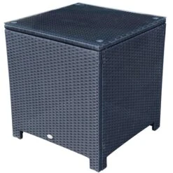 Table Basse Carrée Pour L'extérieur Outsunny En Rotin Avec Plateau En Verre -Outsunnies Boutique 330951238 AlternateImage3 l
