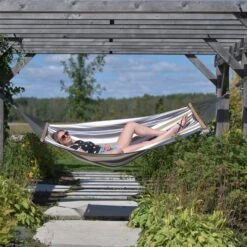 Hamac Double Lune Du Désert Par Vivere En Coton Avec Barre En Bois -Outsunnies Boutique 330951378 AlternateImage2 l