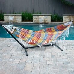 Hamac Brésilien En Coton Carnaval Par Vivere De 10 pi Avec Support -Outsunnies Boutique 330951396 AlternateImage2 l