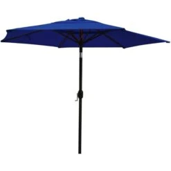Parasol De Marché ProYard Decor De 9 pi Avec Bouton-poussoir, Bleu Cobalt