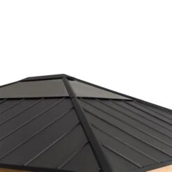 Abri De Jardin Permanent Sunjoy Rectangulaire De 13 Pi X 15 Pi En Bois De Cèdre Brun Avec Toit En Acier -Outsunnies Boutique 330967833 AlternateImage1 l