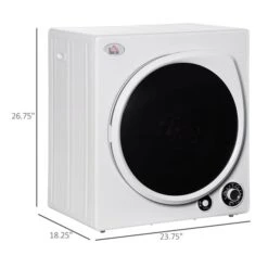 Sécheuse électrique Portable HomCom Ventilé Blanc De 1350 W à Ouverture Latérale Avec 5 Modes De Séchage -Outsunnies Boutique 330974807 AlternateImage2 l