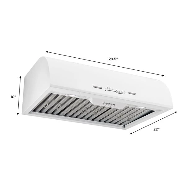 Hotte Sous Armoire De 30 po Et 700 pi³/min Blanc Guimauve Classic Retro De Unique Avec Conduit D'évacuation Et Filtre En Cha 7 Hotte Sous Armoire De 30 po Et 700 pi³/min Blanc Guimauve Classic Retro De Unique Avec Conduit D'évacuation Et Filtre En Cha – Image 5
