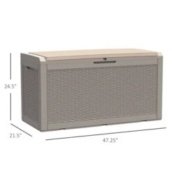 Boite De Rangement Extérieure Brun Pâle De 25 Po X 48 Po Par Outsunny -Outsunnies Boutique 330977222 AlternateImage2 l
