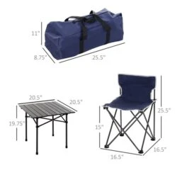 Ensemble De Mobilier De Camping Pliable 5 Pièces Par Outsunny En Aluminium Bleu 9 Ensemble De Mobilier De Camping Pliable 5 Pièces Par Outsunny En Aluminium Bleu -Outsunnies Boutique 330979297 AlternateImage2 l