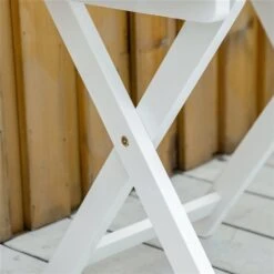 Chaise Berçante Outsunny En Bois Blanc Avec Siège à Lattes Et Table Basse -Outsunnies Boutique 330979303 AlternateImage3 l