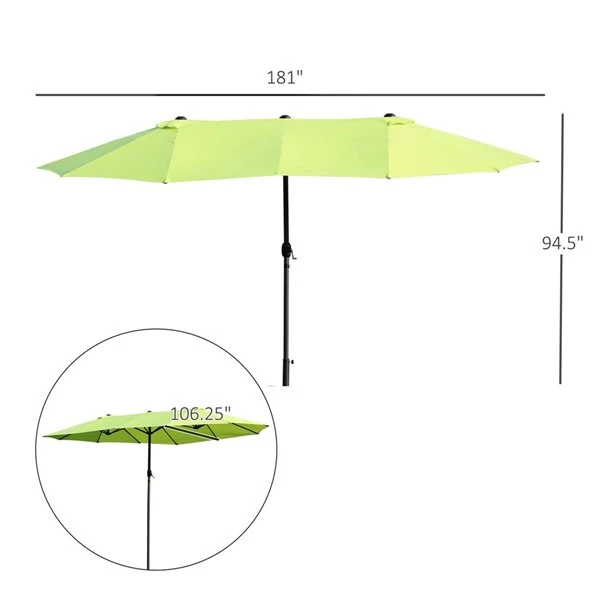 Parasol Double Vert De 15 Pi Par Outsunny 5 Parasol Double Vert De 15 Pi Par Outsunny – Image 3