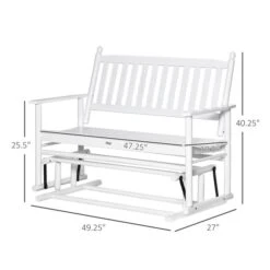 Banc Coulissant Pour L'extérieur Par Outsunny En Bois Blanc Pour 2 Personnes 8 Banc Coulissant Pour L'extérieur Par Outsunny En Bois Blanc Pour 2 Personnes -Outsunnies Boutique 330979362 AlternateImage2 l