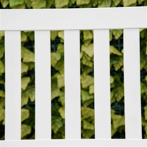 Banc Coulissant Pour L'extérieur Par Outsunny En Bois Blanc Pour 2 Personnes 6 Banc Coulissant Pour L'extérieur Par Outsunny En Bois Blanc Pour 2 Personnes – Image 4