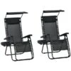 Chaises Stationnaires Outsunny à Posture Zéro-gravité En Métal Noir Avec Siège En Maille Noir, Ensemble De 2 -Outsunnies Boutique 330979408 MainImage 001 l