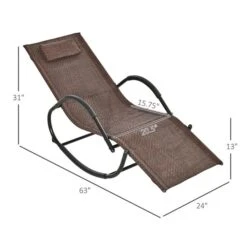 Chaise à Posture Zéro Gravité En Métal Par Outsunny Avec Coussin Brun -Outsunnies Boutique 330989407 AlternateImage2 l