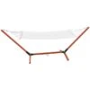 Hamac En Tissu Blanc Par Outsunny De 130 Po X 47 Po Avec Support En Bois