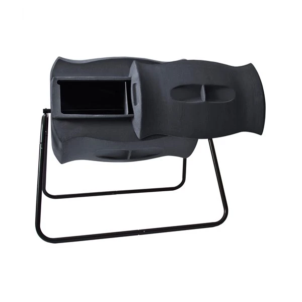 Composteur à Tambour Rotatif Terra Par Algreen De 7,4 Pi3 En Plastique Noir 3 Composteur à Tambour Rotatif Terra Par Algreen De 7,4 Pi3 En Plastique Noir