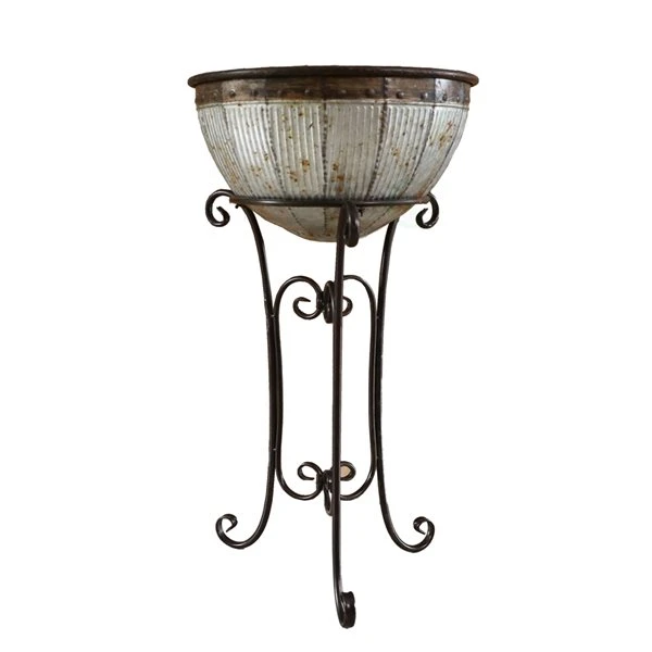 Refroidisseur De Boissons Sur Pied En Métal Galvanisé Par Vintiquewise 5 Refroidisseur De Boissons Sur Pied En Métal Galvanisé Par Vintiquewise – Image 3