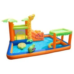 Aire De Jeux D'eau Gonflable Safari Splash Par BANZAI En Plastique De 168 Po X 150 Po Avec Piscine