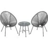 Ensemble De Mobilier Extérieur Gris Acapulco De SONGMICS Avec Cadre En Acier, 3 Pièces -Outsunnies Boutique 330994213 MainImage 001 l