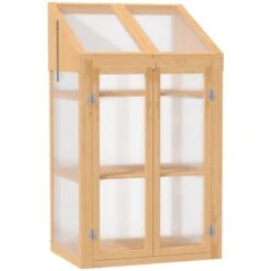 Serre Adossée En Bois Outsunny De 2,3 Pi L. X 1,6 Pi L. X 3,9 Pi H.