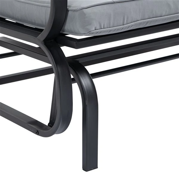 Fauteuil Coulissant Extérieur Pour 2 Personnes Outsunny En Acier Avec Coussins Gris Clair 6 Fauteuil Coulissant Extérieur Pour 2 Personnes Outsunny En Acier Avec Coussins Gris Clair – Image 4