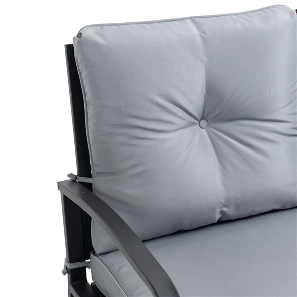 Fauteuil Coulissant Extérieur Pour 2 Personnes Outsunny En Acier Avec Coussins Gris Clair 7 Fauteuil Coulissant Extérieur Pour 2 Personnes Outsunny En Acier Avec Coussins Gris Clair – Image 5