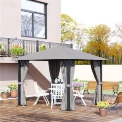 Abri De Jardin Semi-permanent Gris Outsunny Carré En Métal De 10 Pi X 10 Pi Avec Toit En Polyester 9 Abri De Jardin Semi-permanent Gris Outsunny Carré En Métal De 10 Pi X 10 Pi Avec Toit En Polyester -Outsunnies Boutique 331001469 AlternateImage2 l