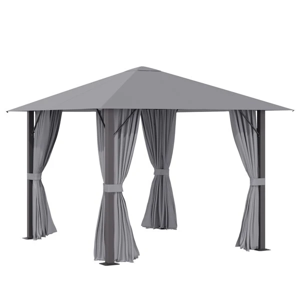 Abri De Jardin Semi-permanent Gris Outsunny Carré En Métal De 10 Pi X 10 Pi Avec Toit En Polyester 3 Abri De Jardin Semi-permanent Gris Outsunny Carré En Métal De 10 Pi X 10 Pi Avec Toit En Polyester
