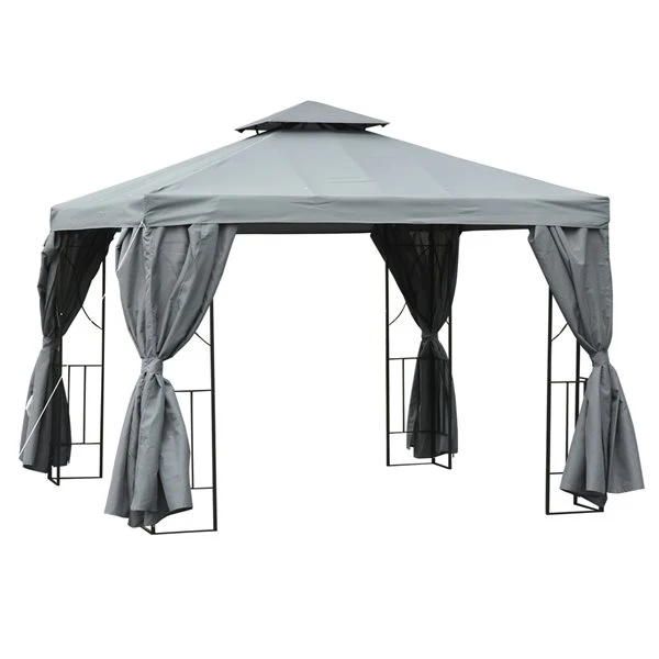 Abri De Jardin Semi-permanent Gris Foncé Outsunny Carré En Métal De 10 Pi X 10 Pi Avec Toit En Polyester 3 Abri De Jardin Semi-permanent Gris Foncé Outsunny Carré En Métal De 10 Pi X 10 Pi Avec Toit En Polyester