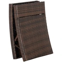 Chaise Longue Stationnaire Outsunny En Résine Tressée Brune Avec Siège Rembourré Gris -Outsunnies Boutique 331001481 AlternateImage6 l