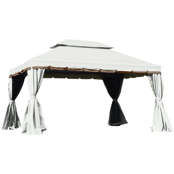 Abri De Jardin Semi-permanent Blanc Outsunny Rectangulaire En Métal De 13 Pi X 10 Pi Avec Toit En Polyester Et Moustiquaire 3 Abri De Jardin Semi-permanent Blanc Outsunny Rectangulaire En Métal De 13 Pi X 10 Pi Avec Toit En Polyester Et Moustiquaire