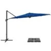 CorLiving Parasol Et Base De Patio De Luxe Inclinables Et Rotatifs Bleu Cobalt Résistant Aux UV De 11,5 Pieds -Outsunnies Boutique 331006696 MainImage 001 l