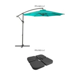 Parasol De Terrasse Turquoise Décalé Résistant Aux UV De 9,5 Pi Et Poids De Base 8 Parasol De Terrasse Turquoise Décalé Résistant Aux UV De 9,5 Pi Et Poids De Base -Outsunnies Boutique 331006702 AlternateImage2 l
