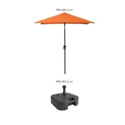 CorLiving Parasol De Patio Orange Inclinable Carré De 9 Pi Avec Base De Parasol -Outsunnies Boutique 331006710 AlternateImage2 l
