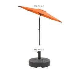 Parasol Et Base Orange Inclinables Résistants Aux UV Et Au Vent De 10 Pi -Outsunnies Boutique 331006712 AlternateImage2 l