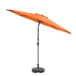 Parasol Et Base Orange Inclinables Résistants Aux UV Et Au Vent De 10 Pi