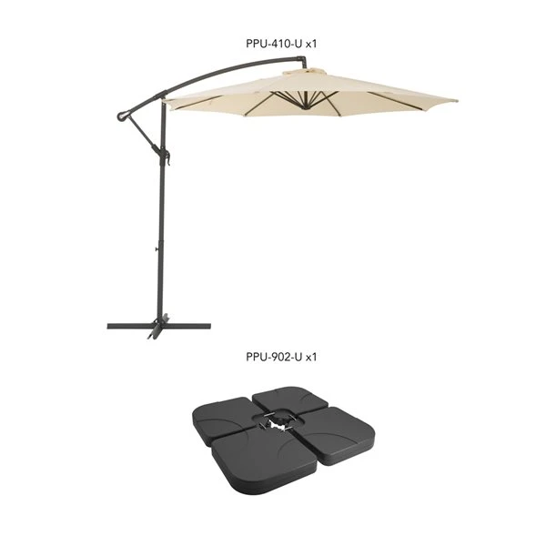 Parapluie CorLiving 9,5 Pi Résistant Aux UV Et Poids De Base Blanc Chaud 5 Parapluie CorLiving 9,5 Pi Résistant Aux UV Et Poids De Base Blanc Chaud – Image 3