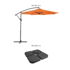 Parasol De Terrasse Orange Décalé Résistant Aux UV De 9,5 Pi Et Poids De Base 8 Parasol De Terrasse Orange Décalé Résistant Aux UV De 9,5 Pi Et Poids De Base -Outsunnies Boutique 331006718 AlternateImage2 l