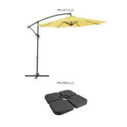 Parasol De Terrasse Jaune Décalé Résistant Aux UV De 9,5 Pieds Et Poids De Base -Outsunnies Boutique 331006725 AlternateImage2 l