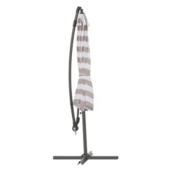 Parasol Désaxé De 10 Pieds Résistant Aux UV Avec Rayures Blanches Et Taupe 9 Parasol Désaxé De 10 Pieds Résistant Aux UV Avec Rayures Blanches Et Taupe -Outsunnies Boutique 331006741 AlternateImage2 l