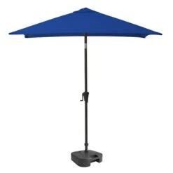 CorLiving Parasol De Patio Bleu Cobalt Inclinable Carré De 9 Pi Avec Base