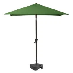 CorLiving Parasol De Patio Carré Vert Forêt Inclinable De 9 Pi Avec Base