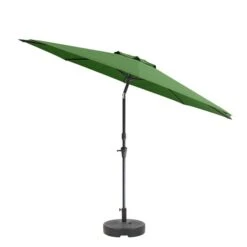 Parasol Et Base Vert Forêt Inclinable Résistant Aux UV Et Au Vent De 10 Pi