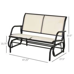 Banc Coulissant D'extérieur Outsunny Crème En Acier Pour 2 Personnes 8 Banc Coulissant D'extérieur Outsunny Crème En Acier Pour 2 Personnes -Outsunnies Boutique 331014291 AlternateImage2 l