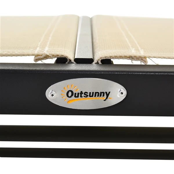 Banc Coulissant D'extérieur Outsunny Crème En Acier Pour 2 Personnes 6 Banc Coulissant D'extérieur Outsunny Crème En Acier Pour 2 Personnes – Image 4